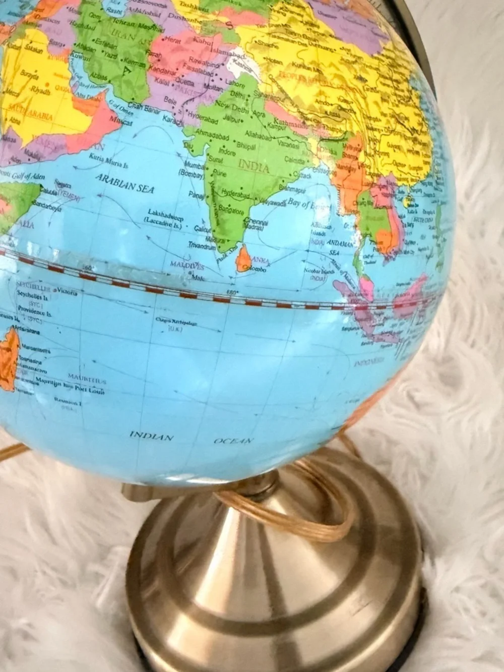VTG Light-Up Globe World Map Lamp Vintage 80s 90s Home Decor‎ Works